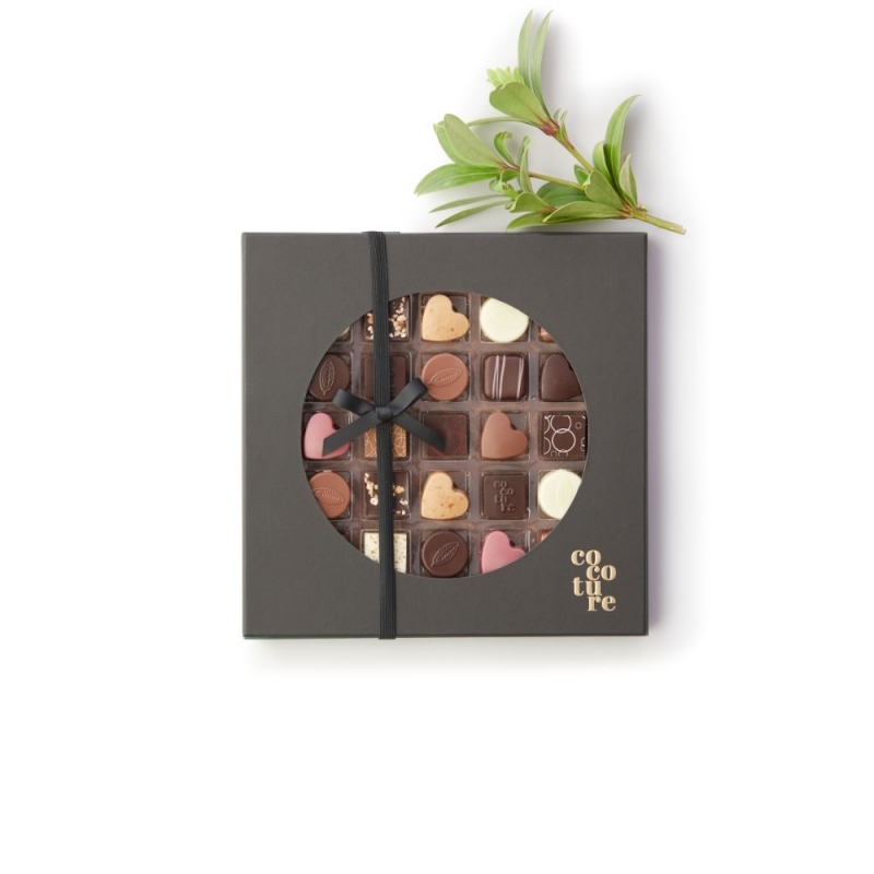 Cocoture 25 stk. fyldte chokolader og konfektstykker | sort æske 225g